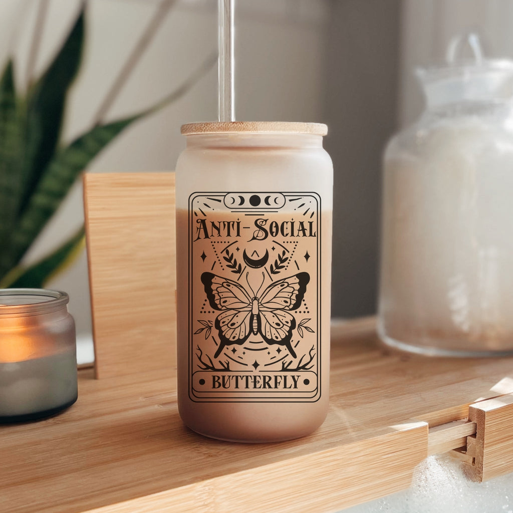 Anti-Social Butterfly Glass