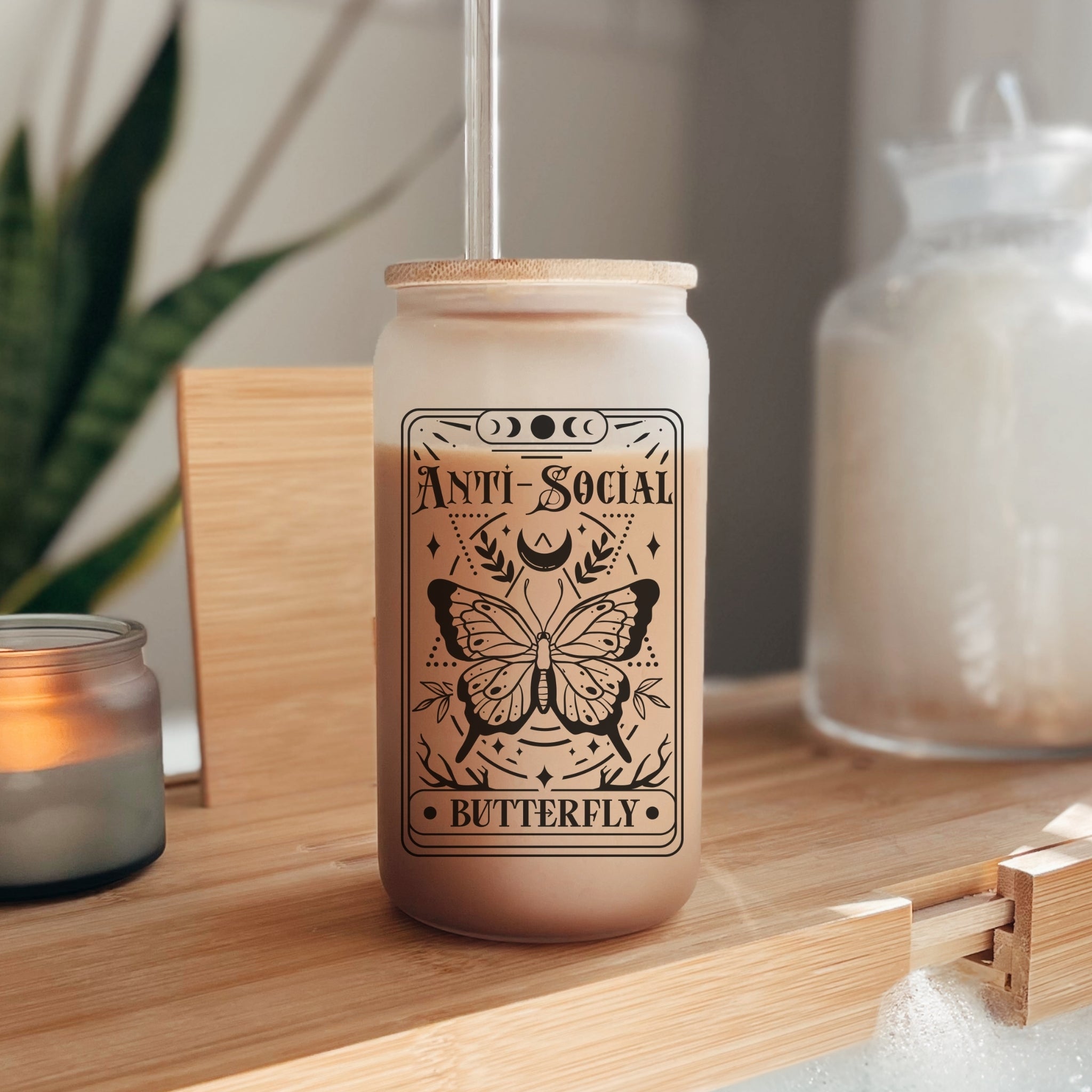 Anti-Social Butterfly Glass