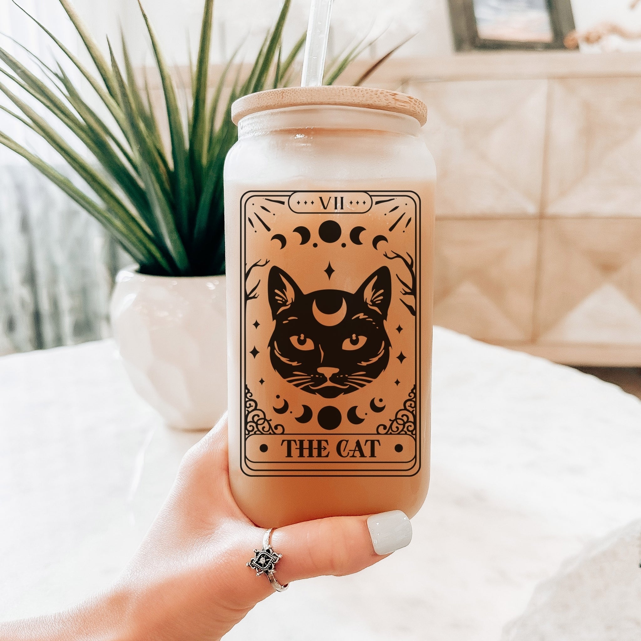 Black Cat Tarot Glass