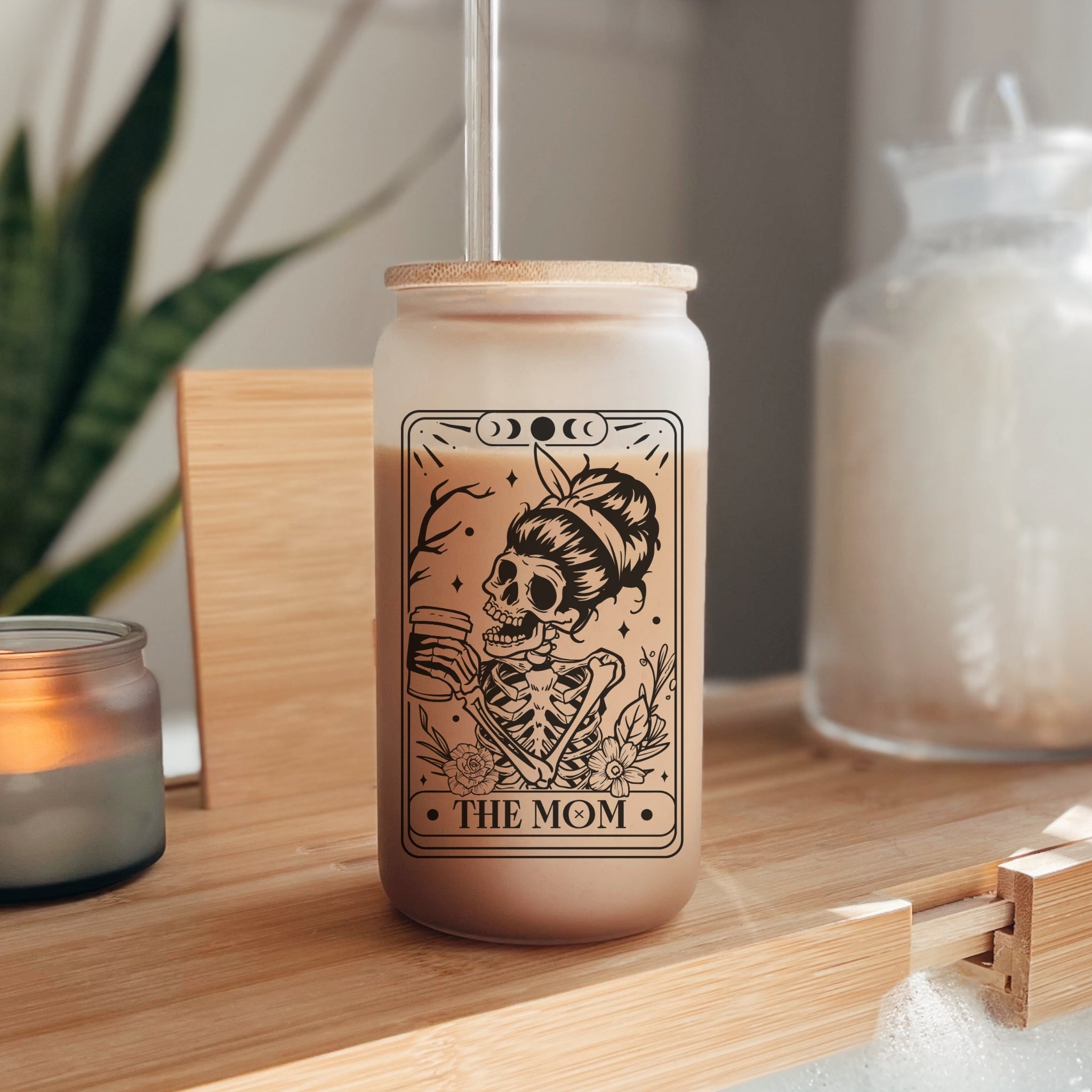 Mom Skeleton Glass