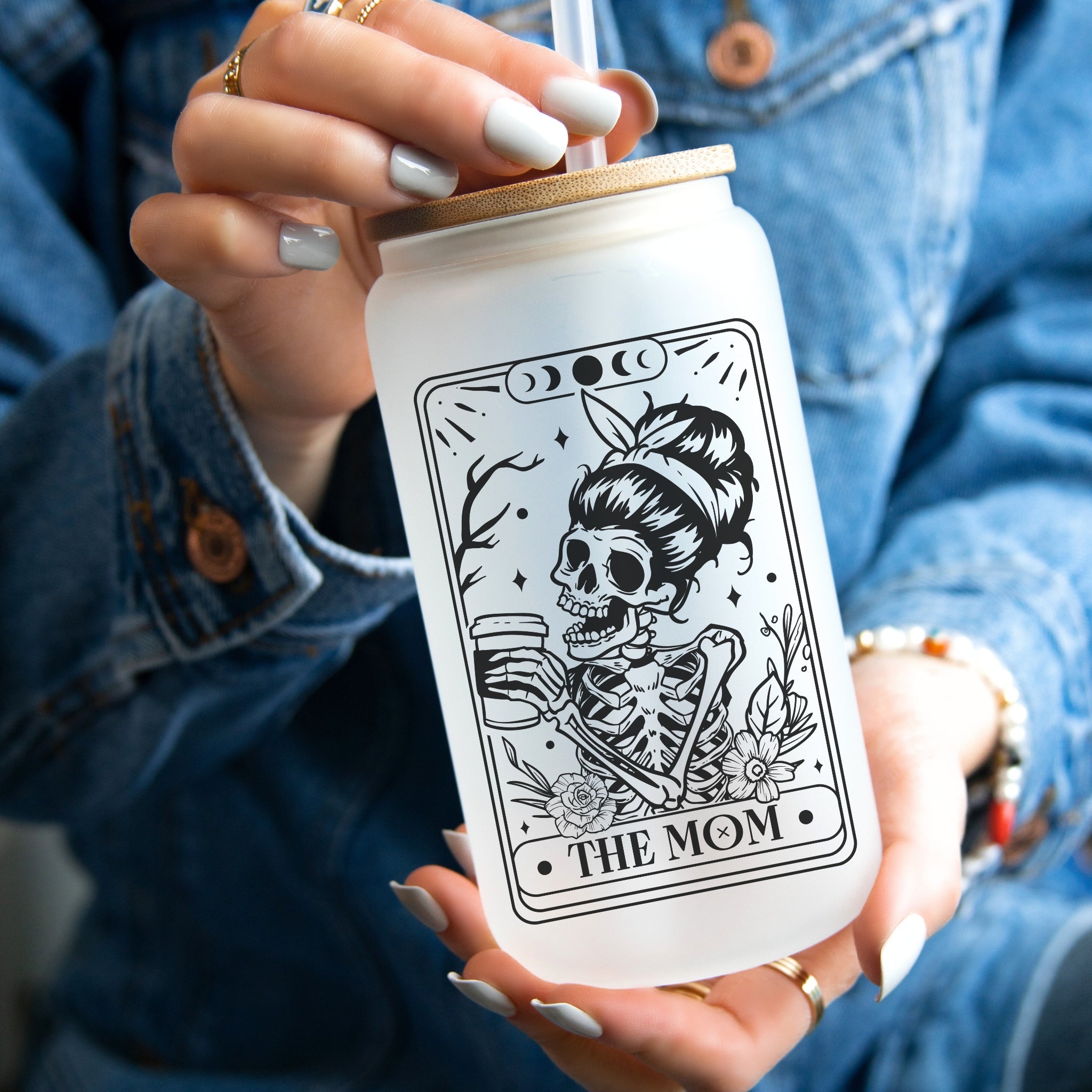 Mom Skeleton Glass